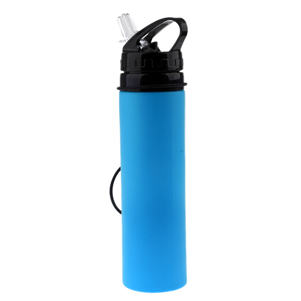 upcmall Collapsible Silicone Water Bottle - Leak Proof Screw Cap - 600ml / 20 oz